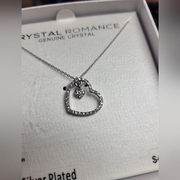 Crystal romance genuine crystal/silver plated heart necklace - Picture 3 of 7